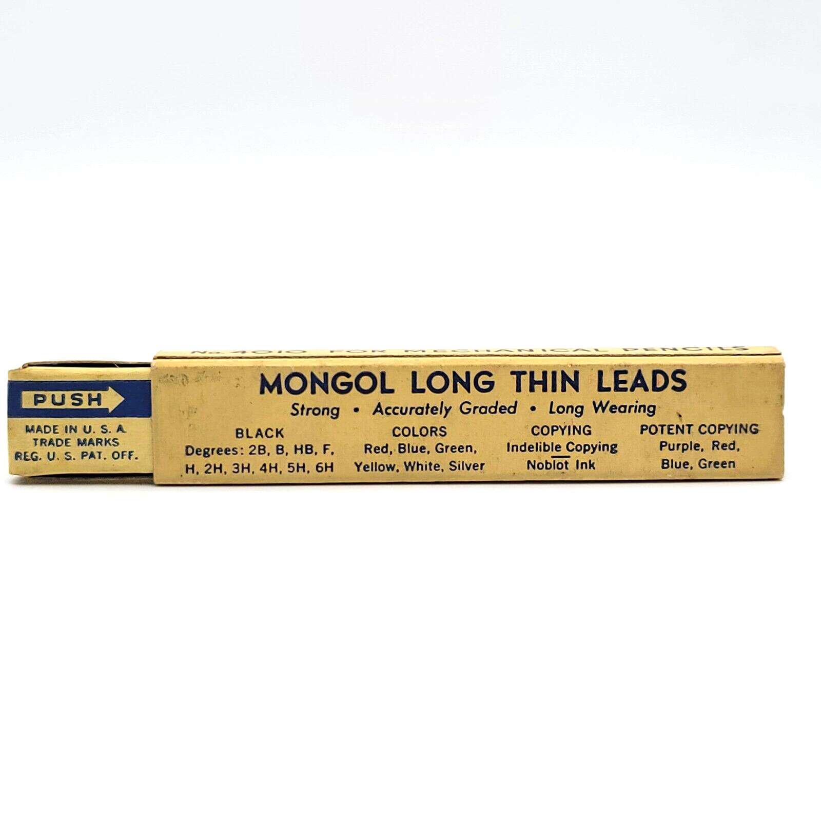 EBERHARD FABER Mongol Red Mechanical Pencil Lead 1.18mm 4″ NOS 12pk USA Vintage