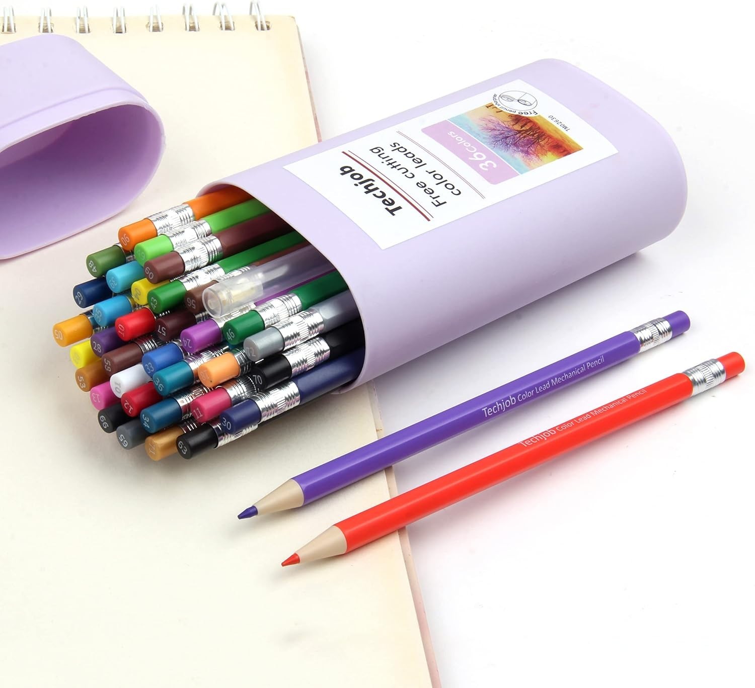 36 Assorted Colored Pencils Set – Includes Sharpener & Protective Case