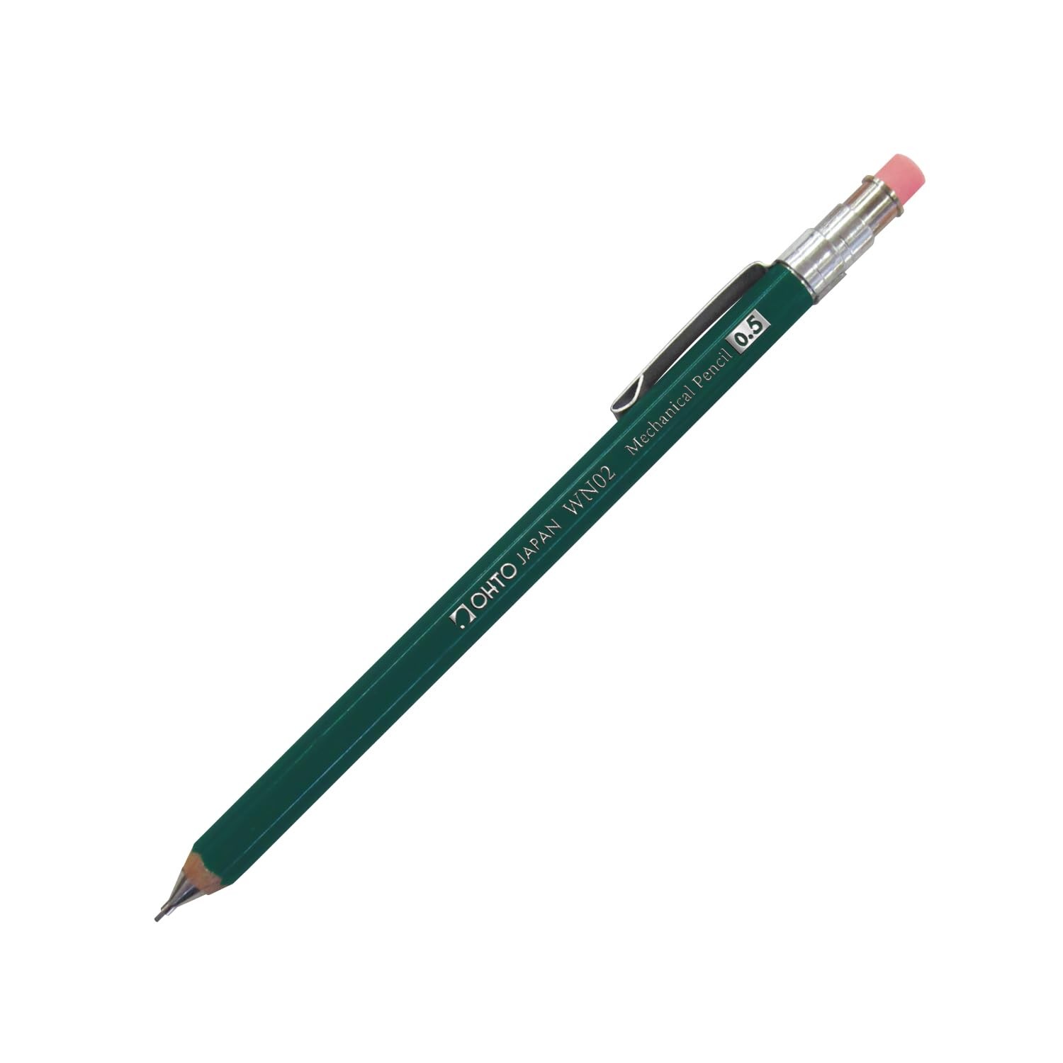 WN02 Wooden Mechanical Pencil, 0.5mm Fine Point, Mini-Sized Barrel with Clip,…