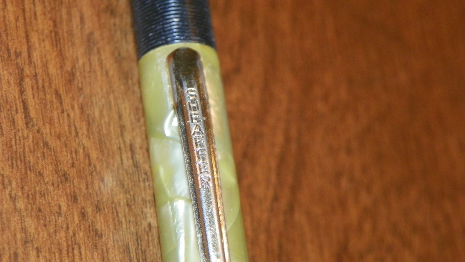 vtg sheaffer mechanocal pencil black clluloid & pearlescent, works 5.25″ lg