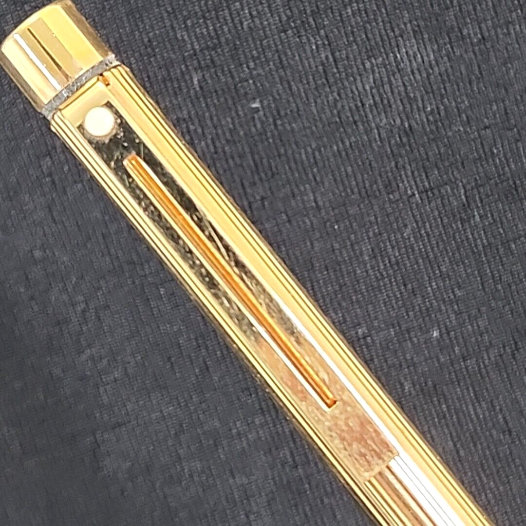Vtg Sheaffer Mechanical Pencil 23kt Gold Electroplate White Dot Ribbed Twist USA