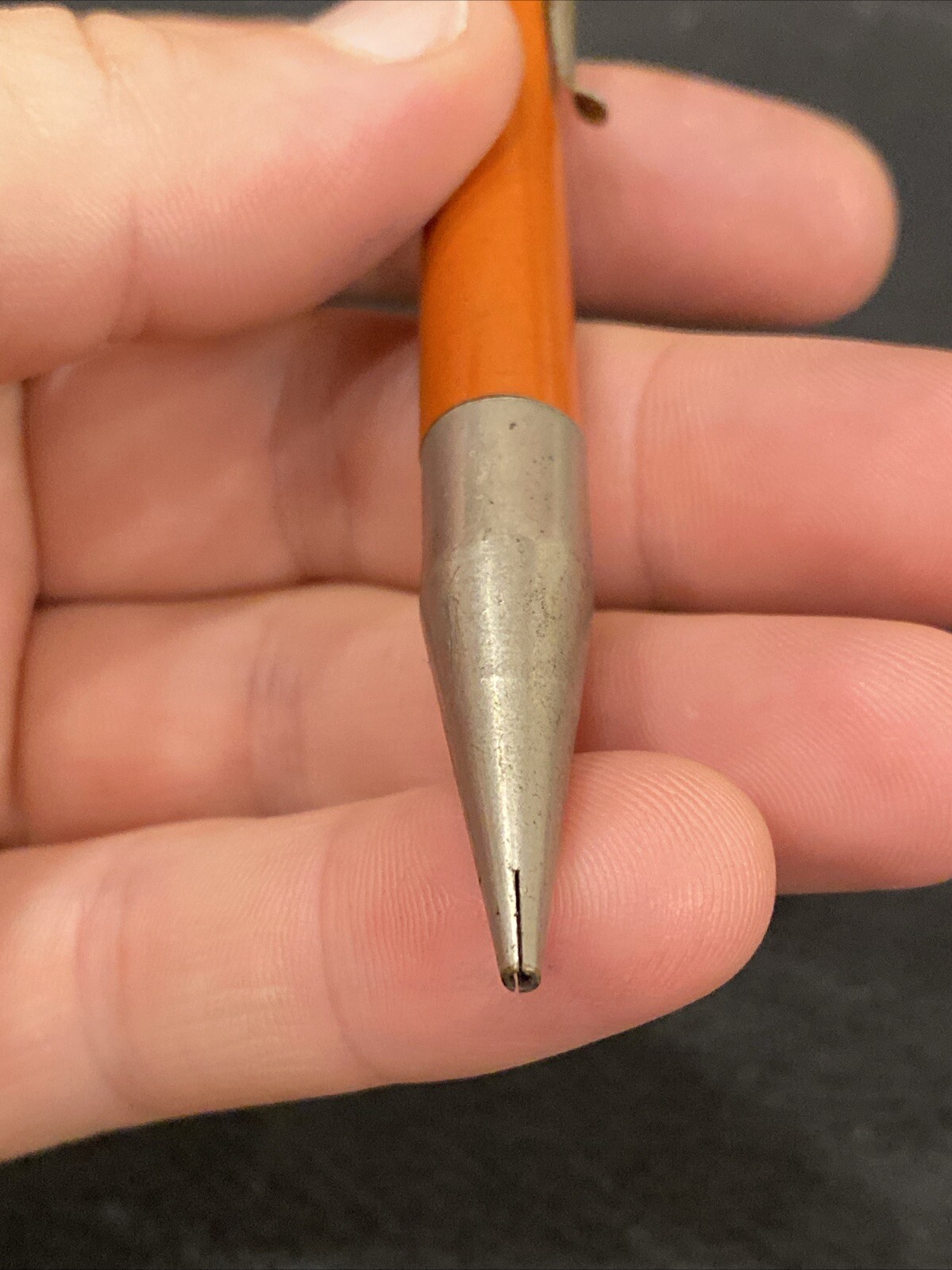 VTG Blue and Silver Welsh Mfg Co Working Mechanical Pencil Antique ORANGE AS IS*
