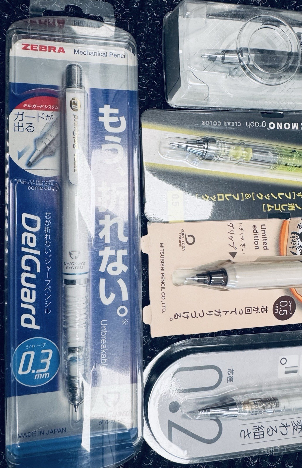 Vintage NOS Unopened Pentel Mitsubishi Zebra Bubble Pack Lot Pencils Pens