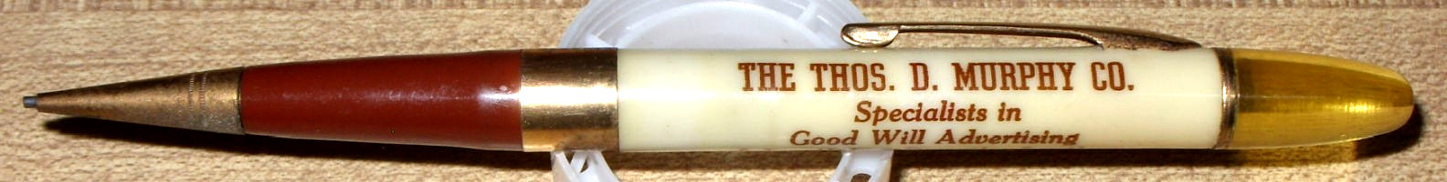VINTAGE SALESMAN SAMPLE MECHANICAL ADVERTISING PENCIL FOR THOS. D. MURPHY CO.