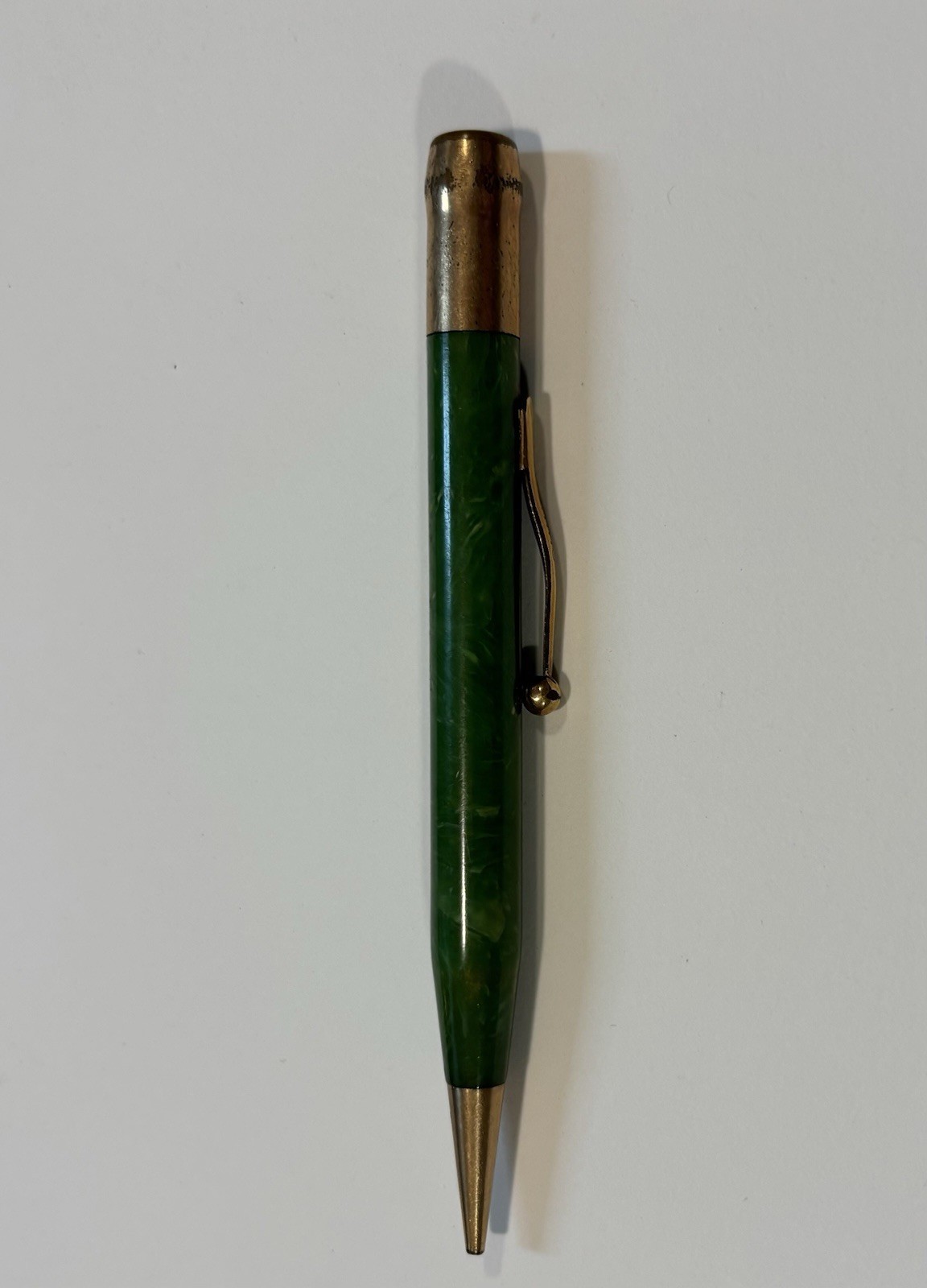 Chilton Vintage Mechanical Pencil Art Deco Green Marbled Celluloid Functional