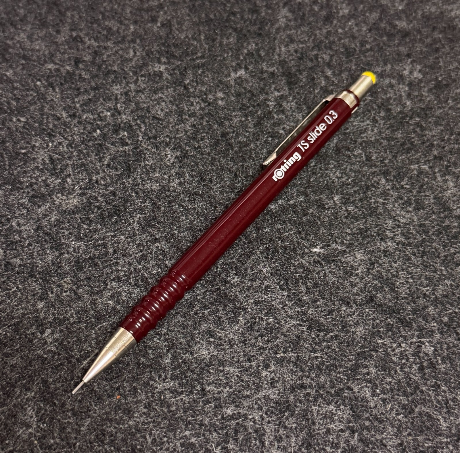 Vintage rOtring TS Slide 0.3mm Burgundy Mechanical Pencil W. Germany Rare