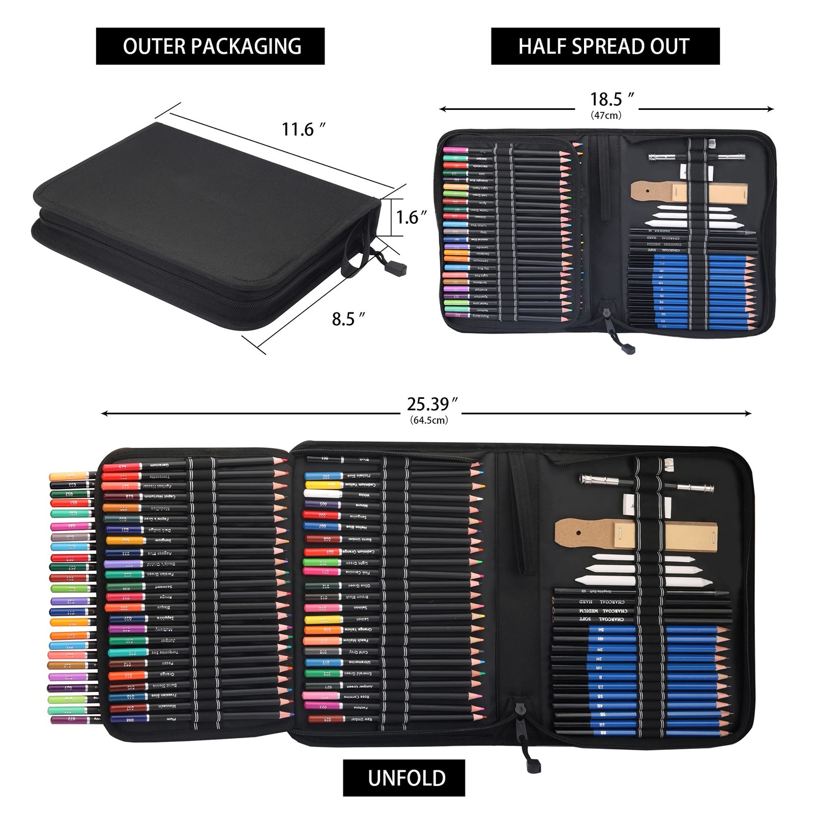 KALOUR 96 Premium Drawing Pencil Set,including 72 Colored pencil Multicolored