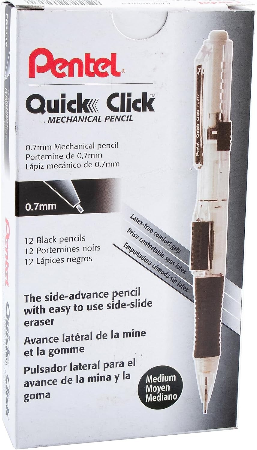 Side-Advance Mechanical Pencil, 0.7mm, Medium Lead, 12 Count