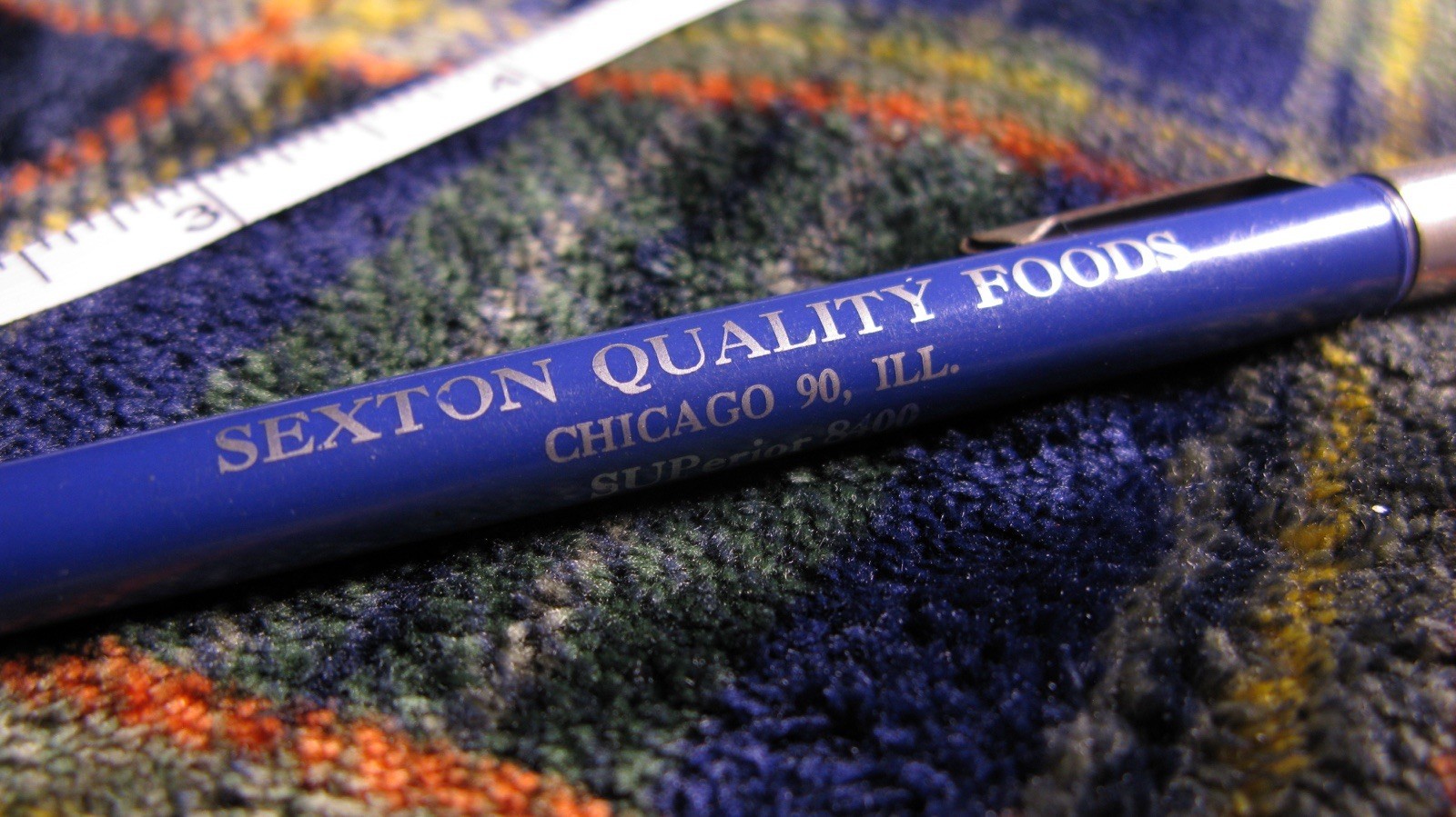 Vintage Advertising Mechanical Pencil Blue 1.18mm Working Eraser and Lead