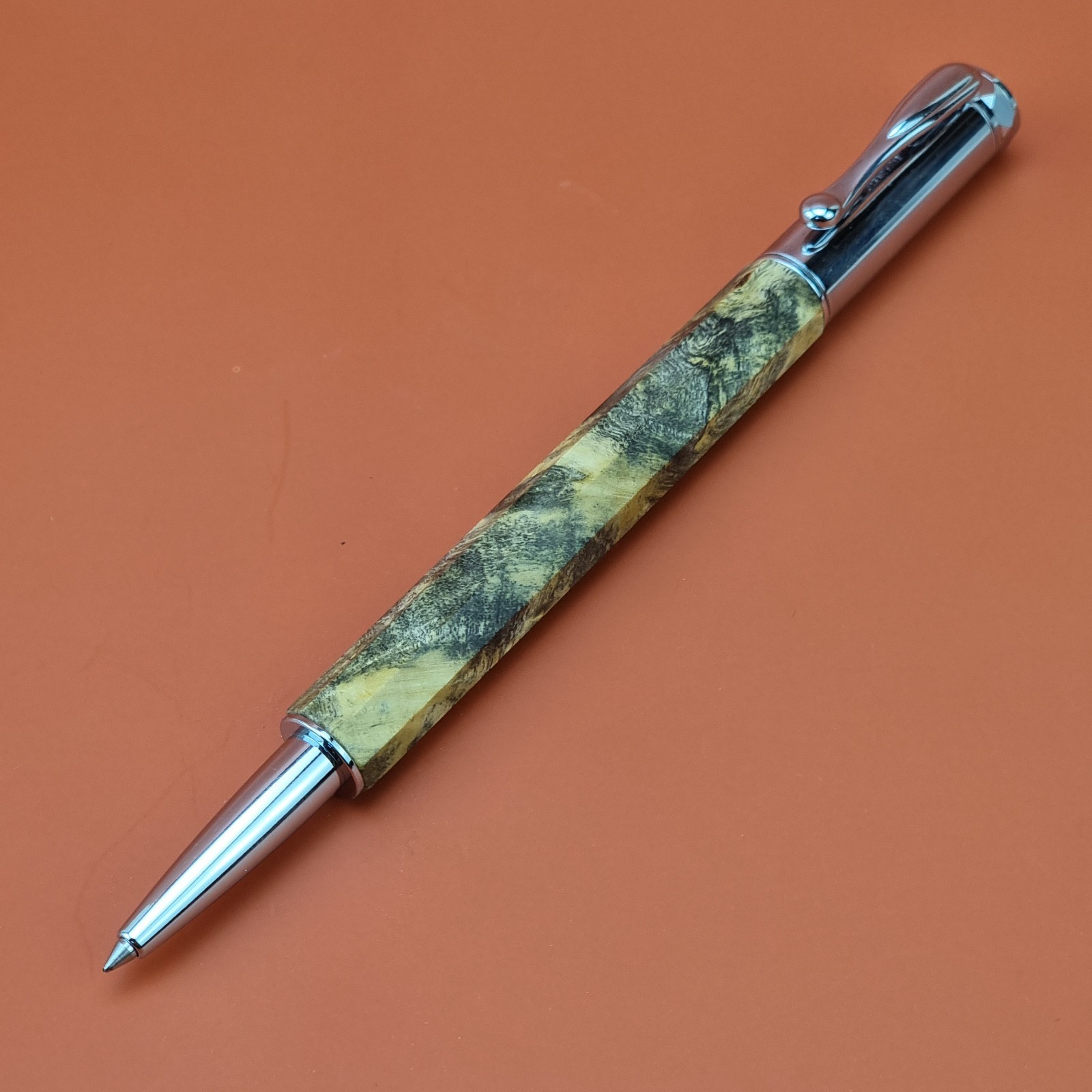 Hand Crafted Water based Ballpointpen with Octagonal Wood Barrel