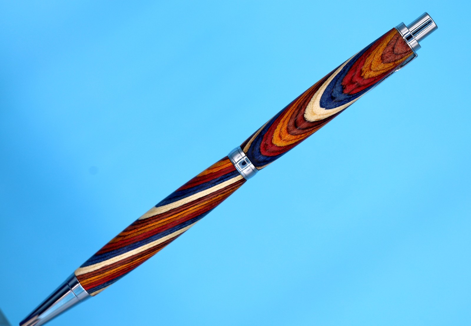Luxury ColorGrain Wood Mechanical Pencil Chrome 0.7mm + Extra Lead/Erasers Gift