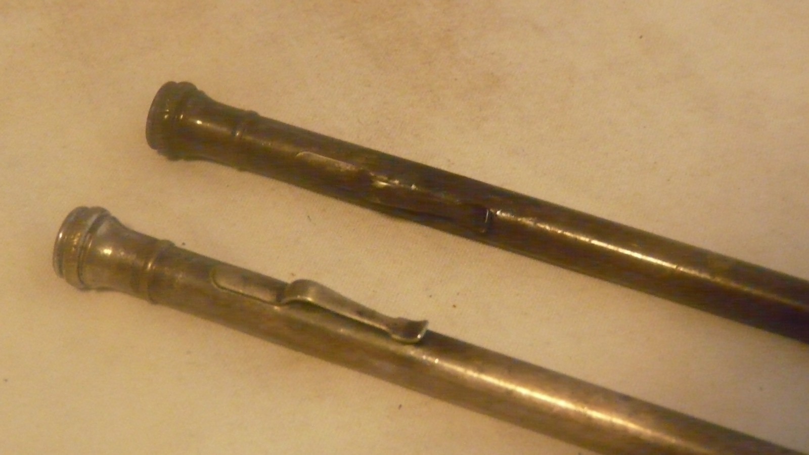 2 Antique Vintage Silver Plate Wahl Eversharp Mechanical Pencils