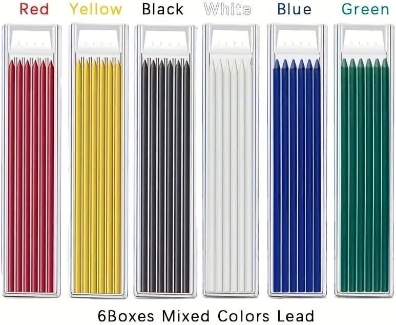 2.8mm Colored Replaceable Refill Rods for Woodworking Pencil Deep Hole Leads …