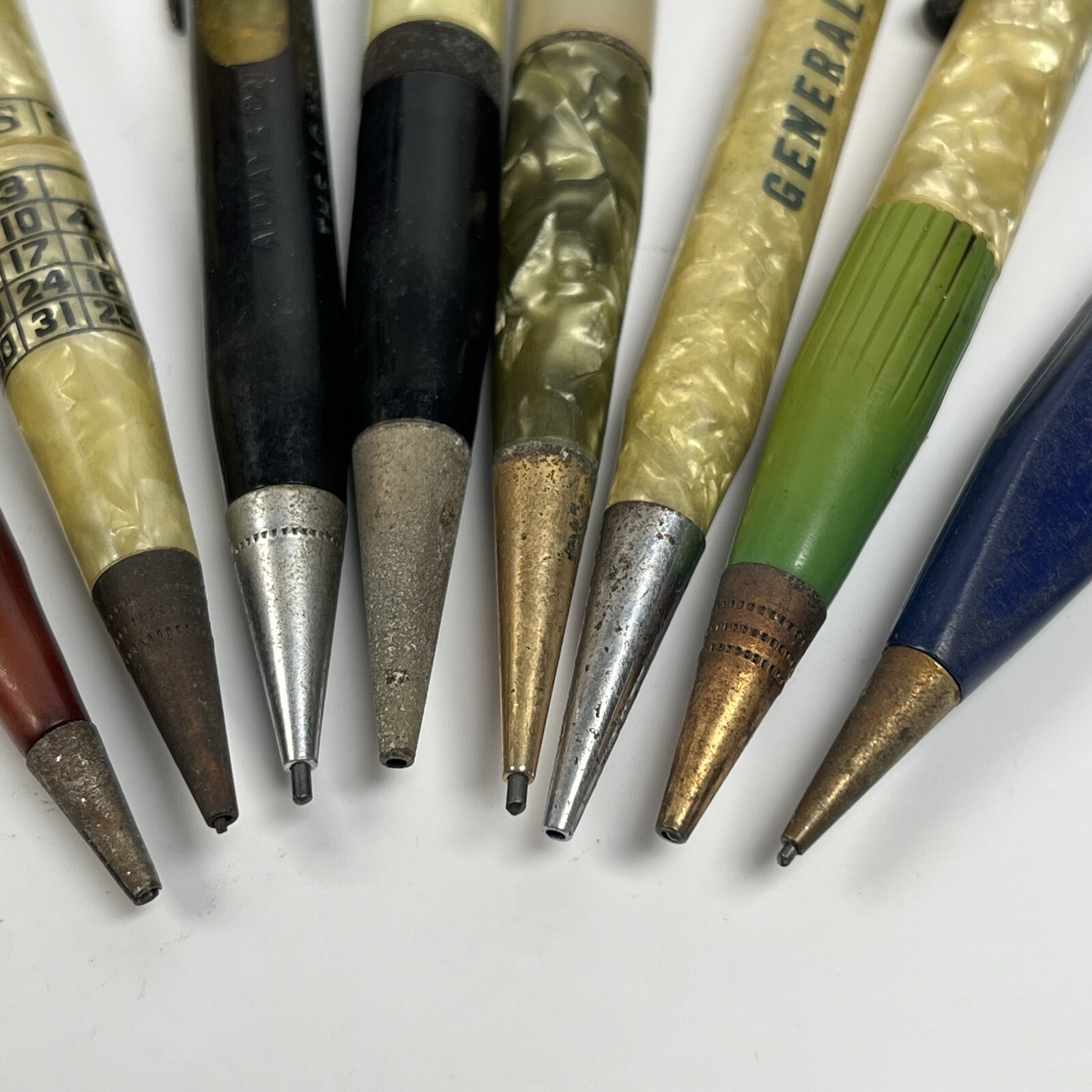 Vintage Mechanical Pencil Lot Advertising Wm Penn General Electric Pearl Shell