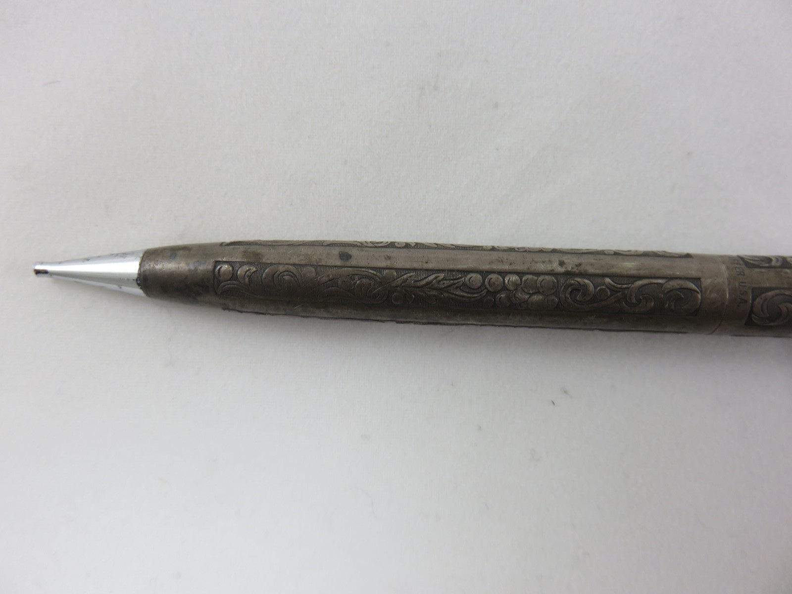 Scheaffer Sterling Silver Mechanical Pencil 5″L Grapevine Pattern Vintage USA