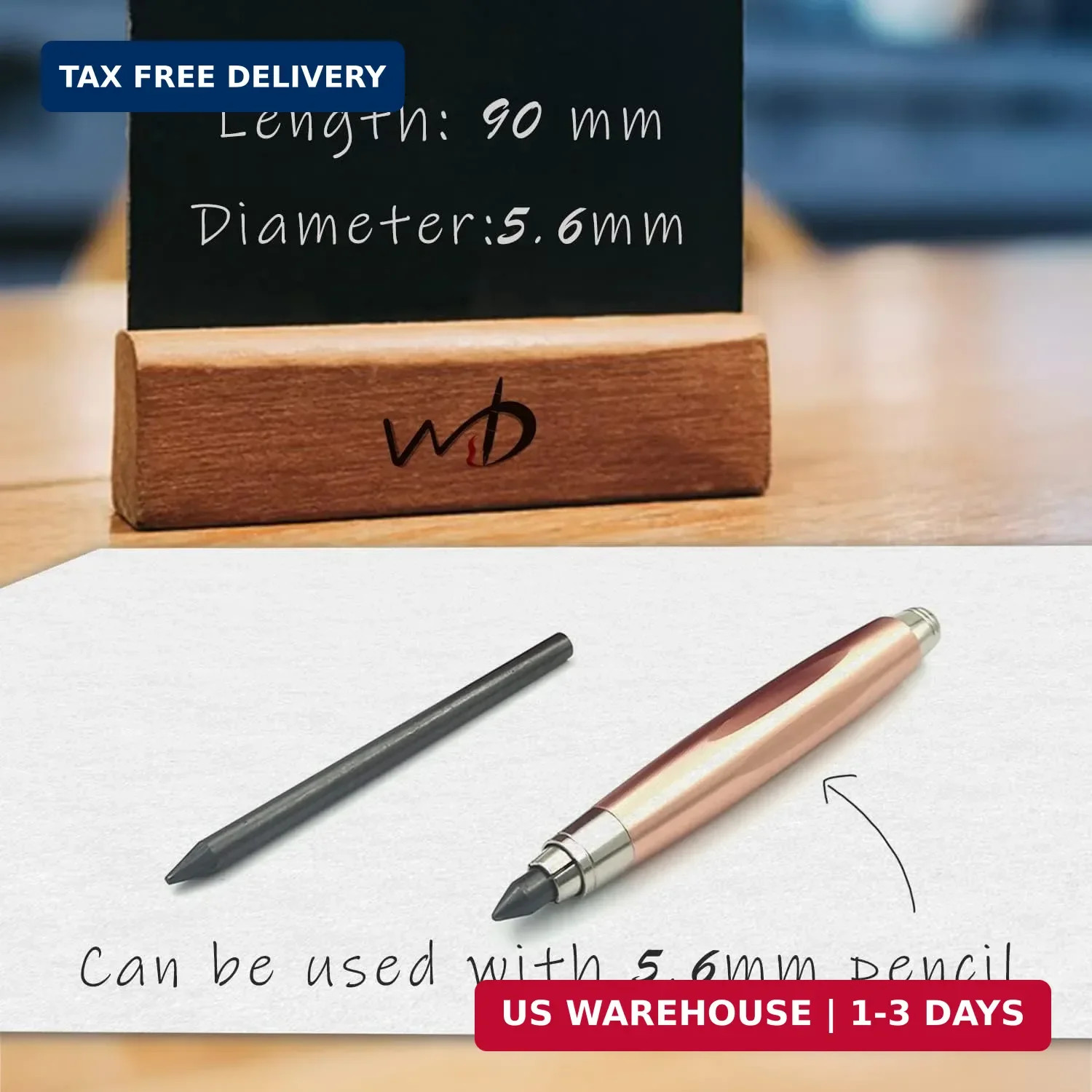 WSD Mechanical Pencil Lead 5.6mm x 86mm Leads 2B (12 pcs)