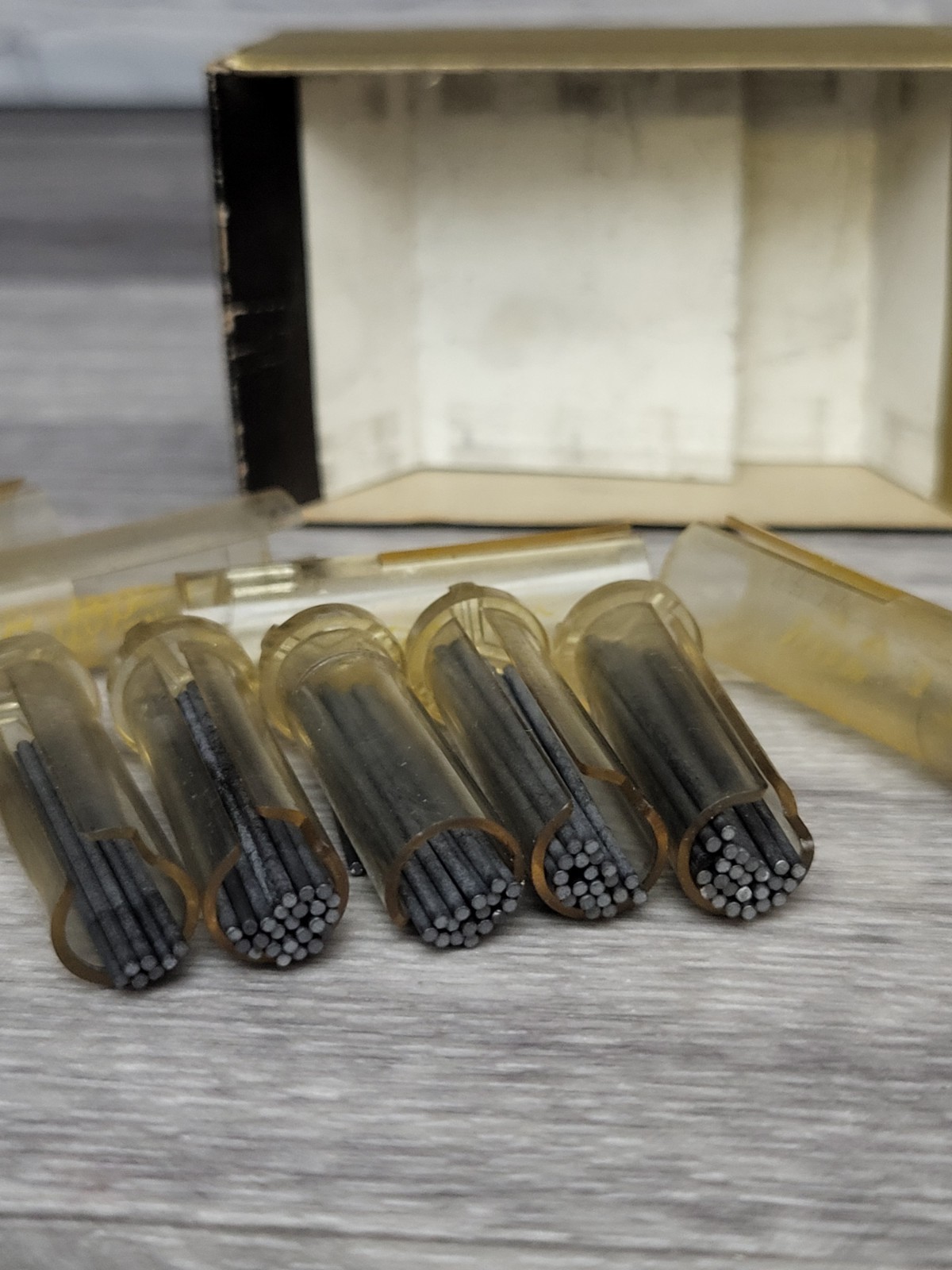 Vintage Autopoint Pencil Lead Black No 43N B Standard 5 Tubes w/ Original Box