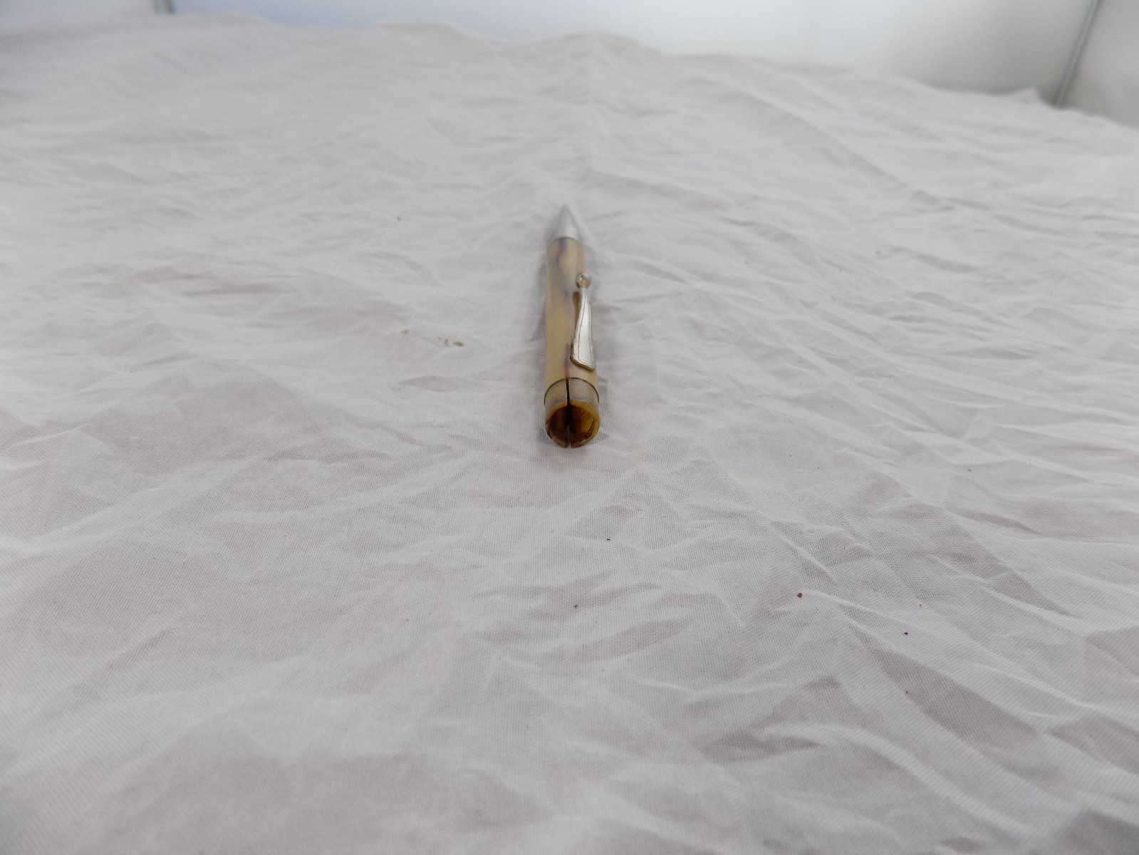 vintage celluloid mechanical pencil the letter M or W etched in the top