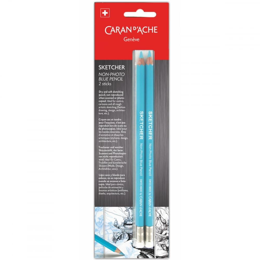 Caran d’Ache Sketcher Non-Photo Blue 2 Pc Blister 2 Count (Pack of 1),