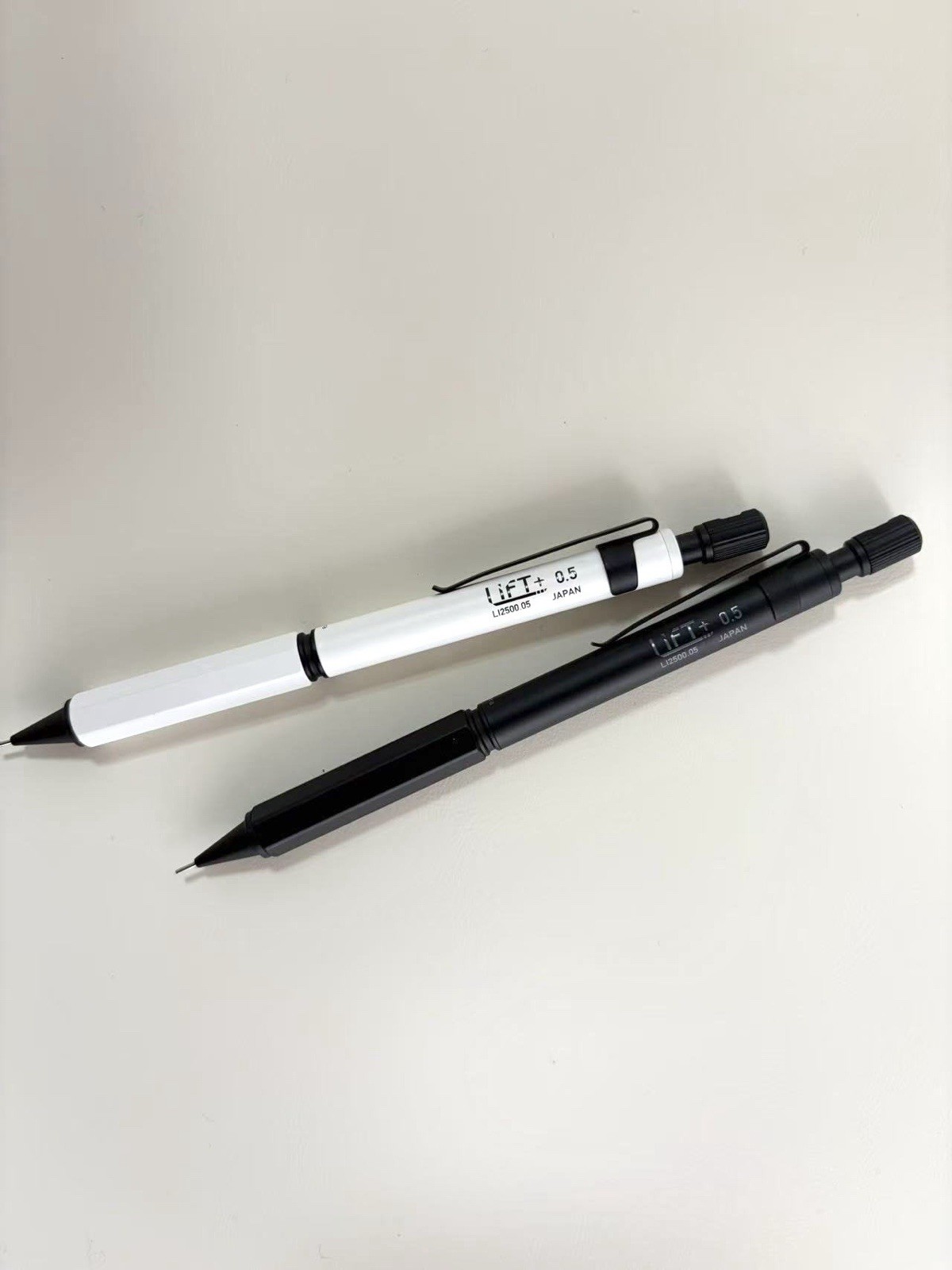 Kitera LIFT+ Mechanical Pencil 0.5mm Set Black & White Made in Japan Drafting