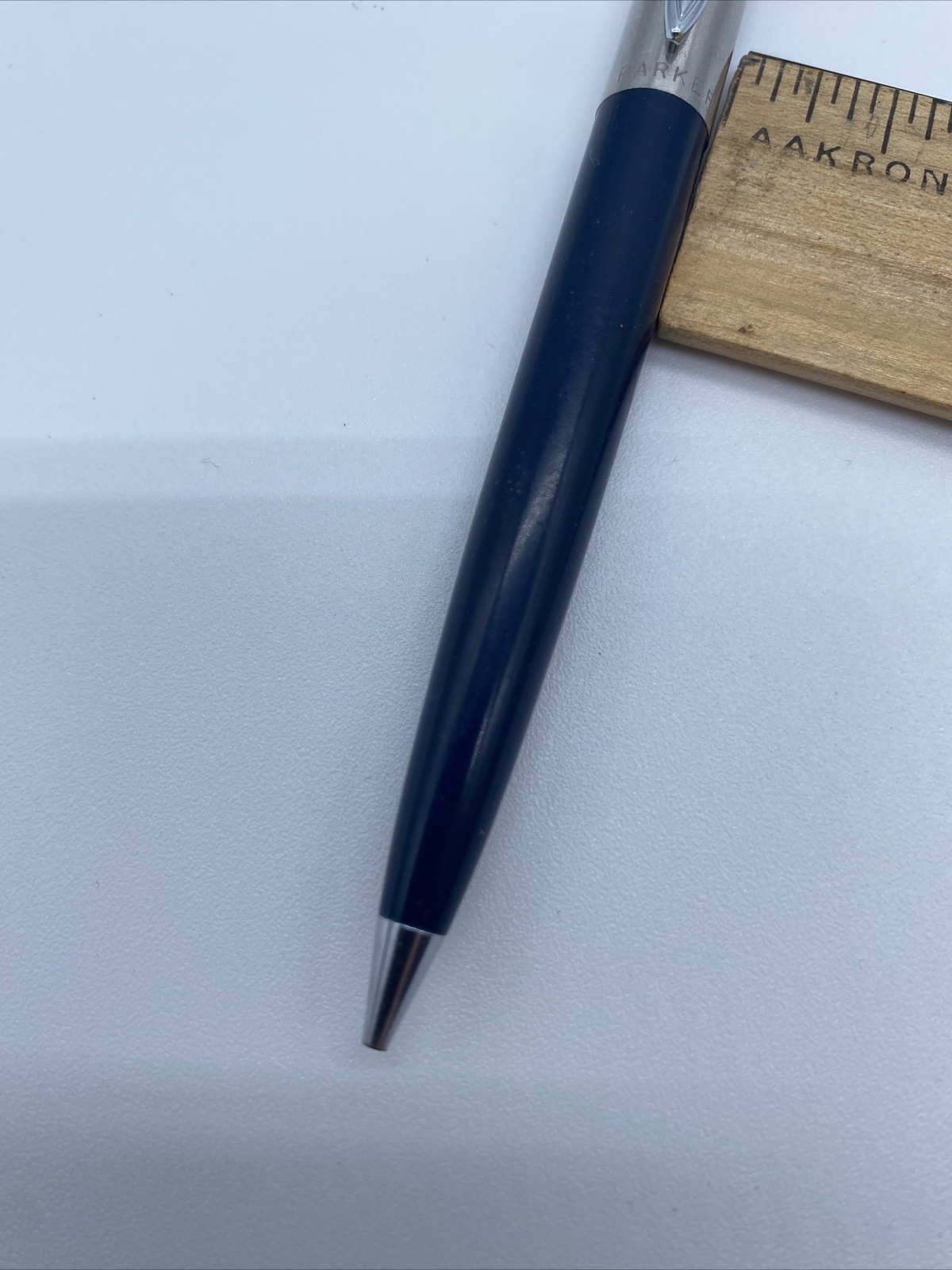 Vintage Parker Arrow Mechanical Pencil Turn Advance Lead Blue Silver Made In USA