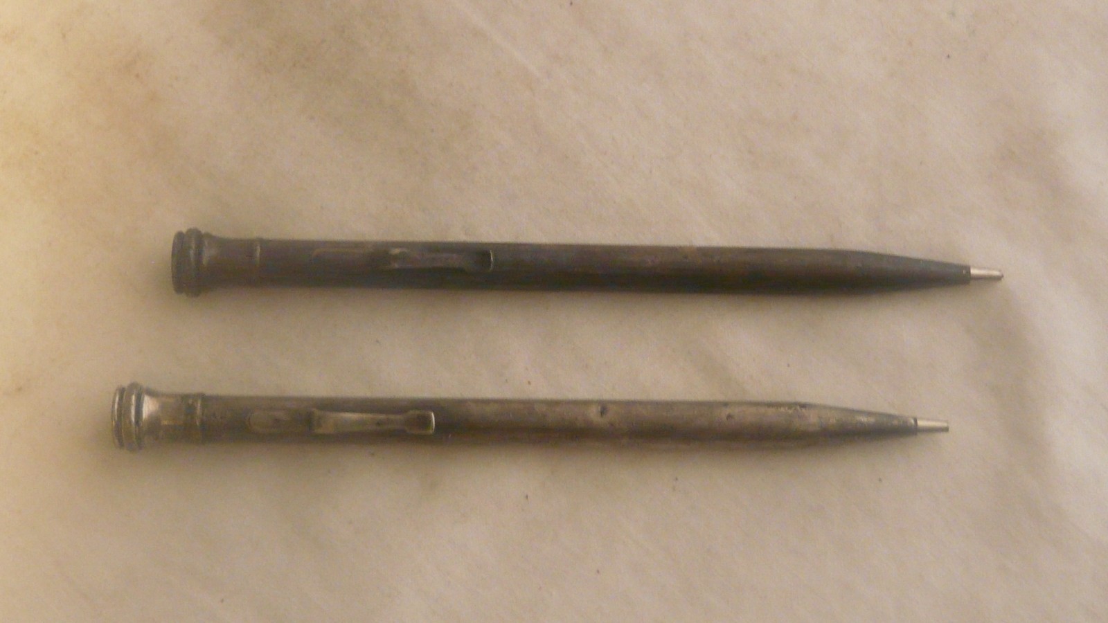 2 Antique Vintage Silver Plate Wahl Eversharp Mechanical Pencils