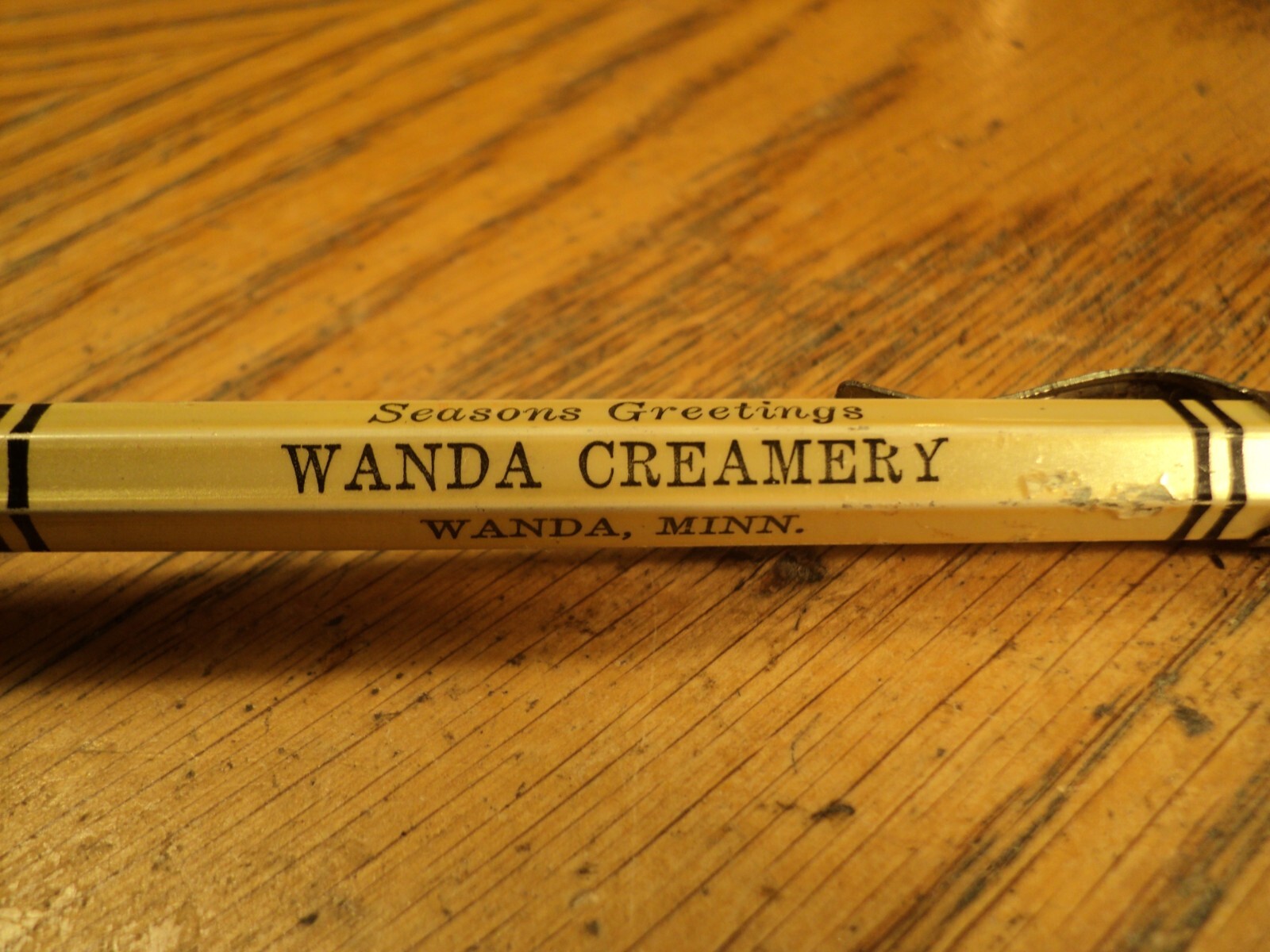 Vintage ADGiF Mechanical Pencil Advertising Seasons Greetings Wanda Creamery