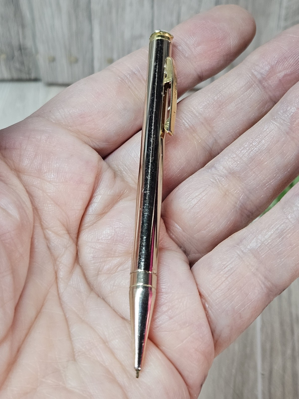 Vintage USA Hand Painted Flower of the Month Mini Mechanical Pencil Gold Tone…