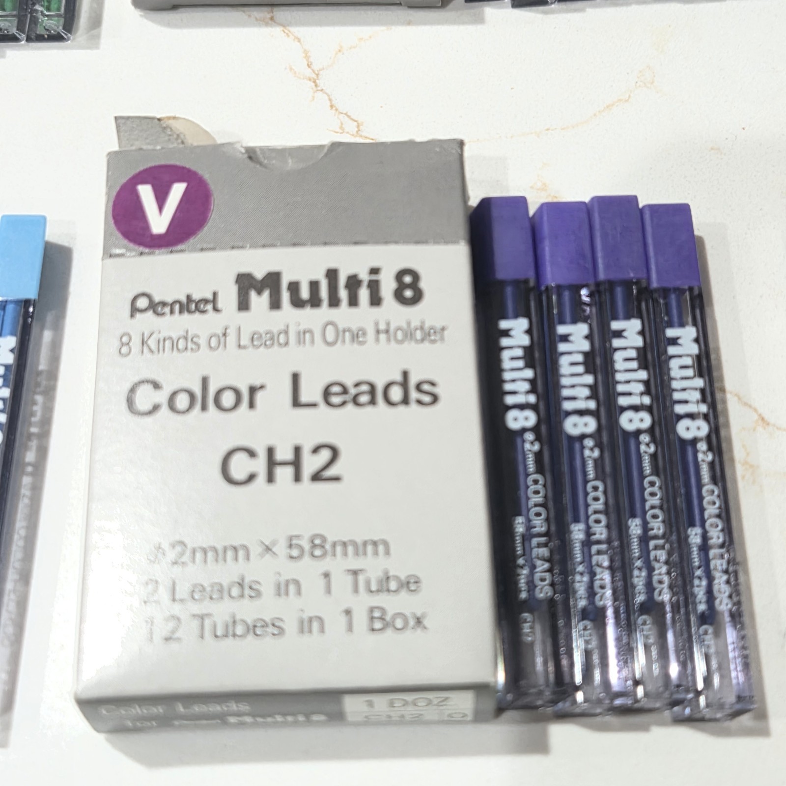 Vintage Pentel Multi8 2mm Color Leads 2x58mm CH2 Mega lot. 67 tubes. New