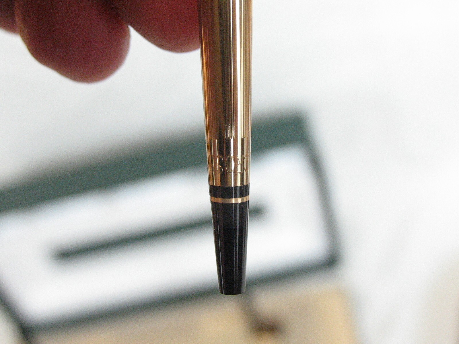 Vintage Cross Pencil w/ Wooden Stand Desk in Box 10K GF