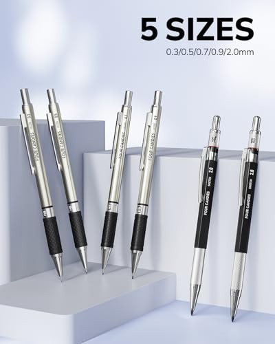 27PCS Mechanical Pencil Set with Case, 0.3-0.9mm Pencils & 552 Lead Refills, Art