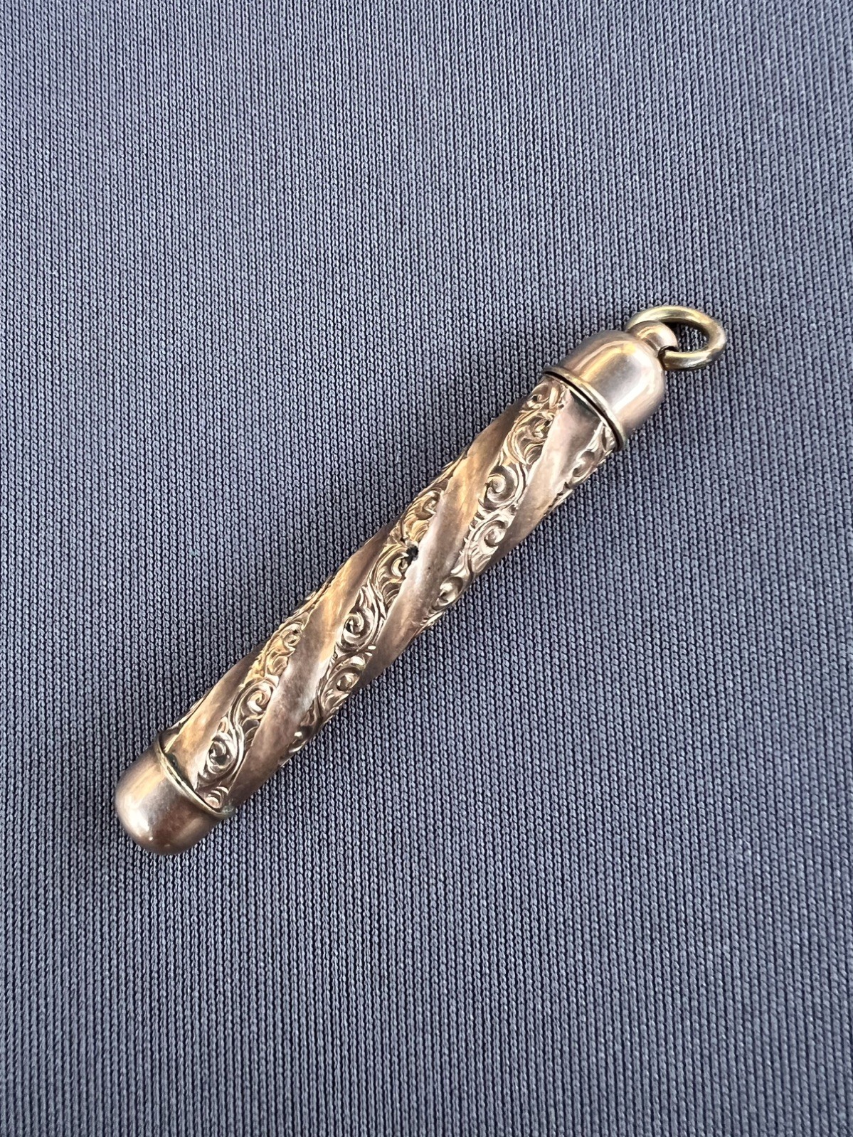 Victorian 10K Rose Gold Repoussé Pencil Fob Pendant – 12g Gross Weight – Estate