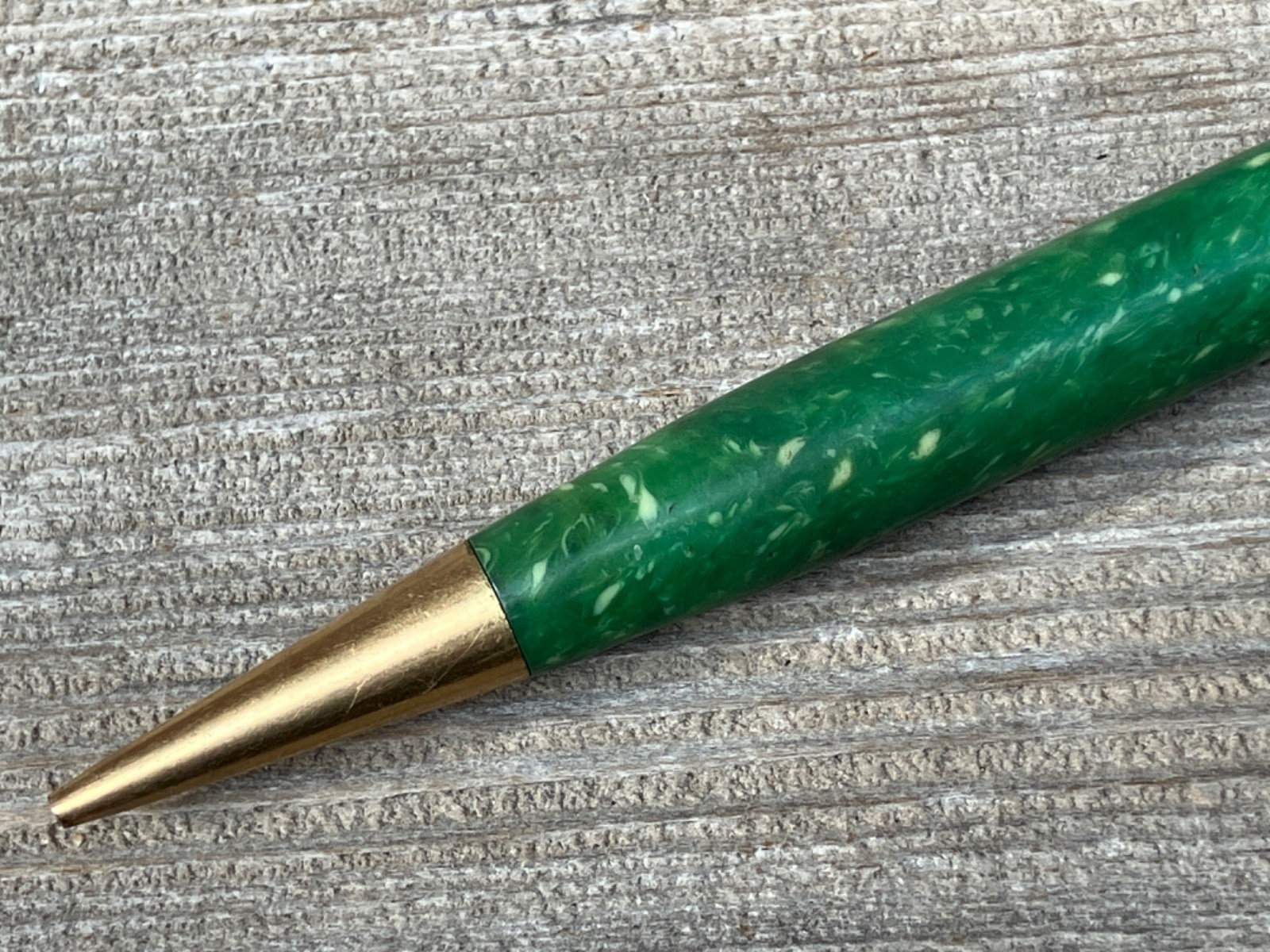 VTG GOLD BOND STONITE JADE COLORED MECHANICAL PENCIL 14 K GOLD FILLED