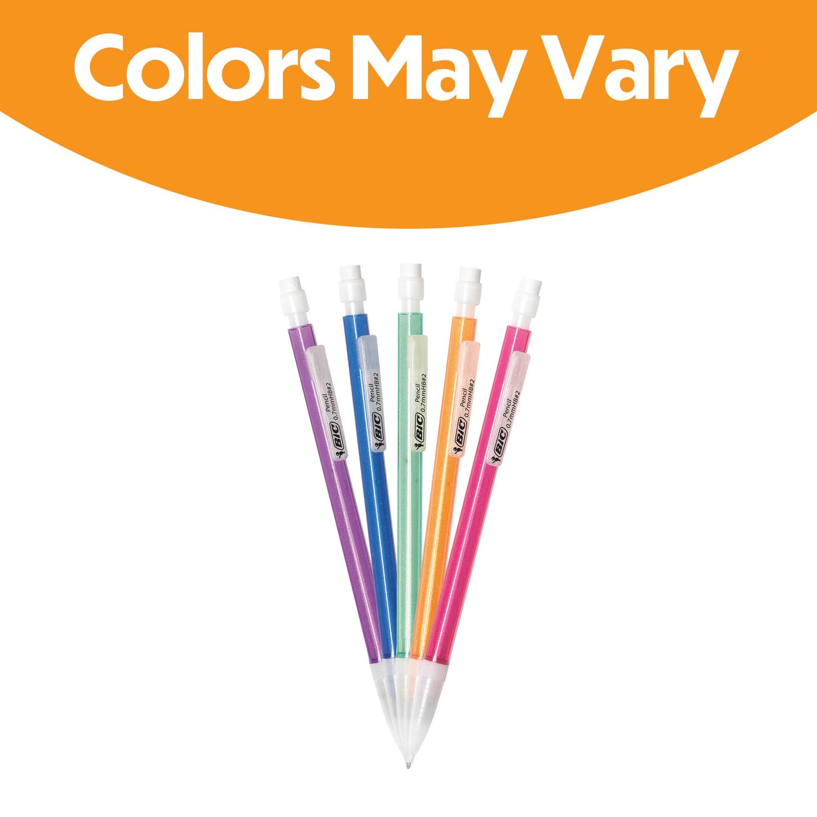 BIC Xtra Sparkle Number 2 Mechanical Pencils With Erasers Medium Point (0.7mm)