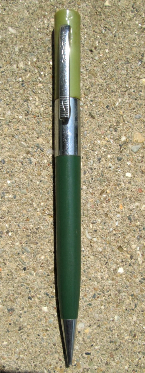 Vintage Scripto Olive & Light Green Two-tone Mechanical Pencil As-Is