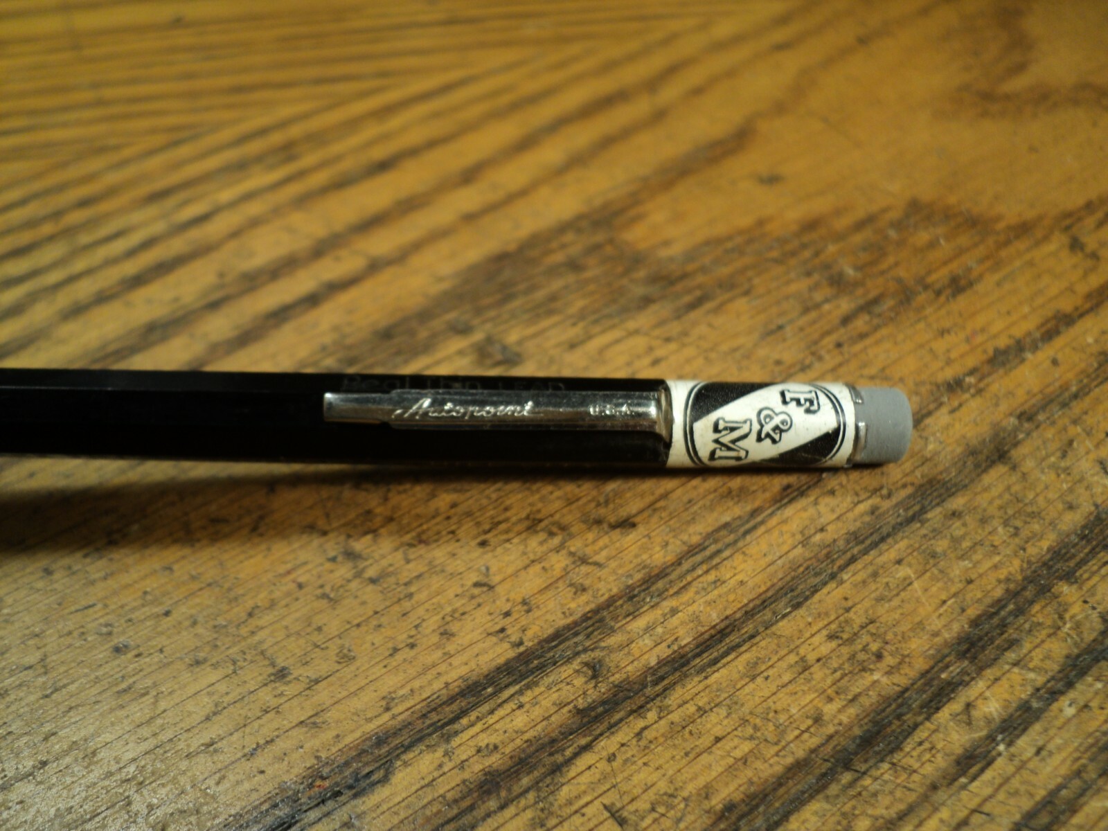 Vintage Autopoint Mechanical Pencil F & M People Make The Difference Hill City