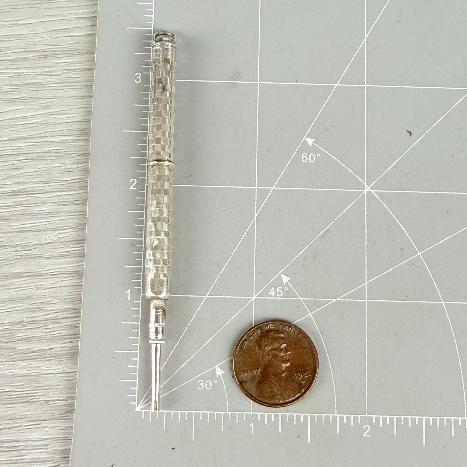 Vintage Sterling Silver Propelling Pencil Retractable Necklace Pendant or Fob
