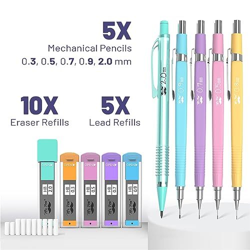 Mr. Pen- Pastel Mechanical Pencil Set with Lead 11 Count (Pack of 1),