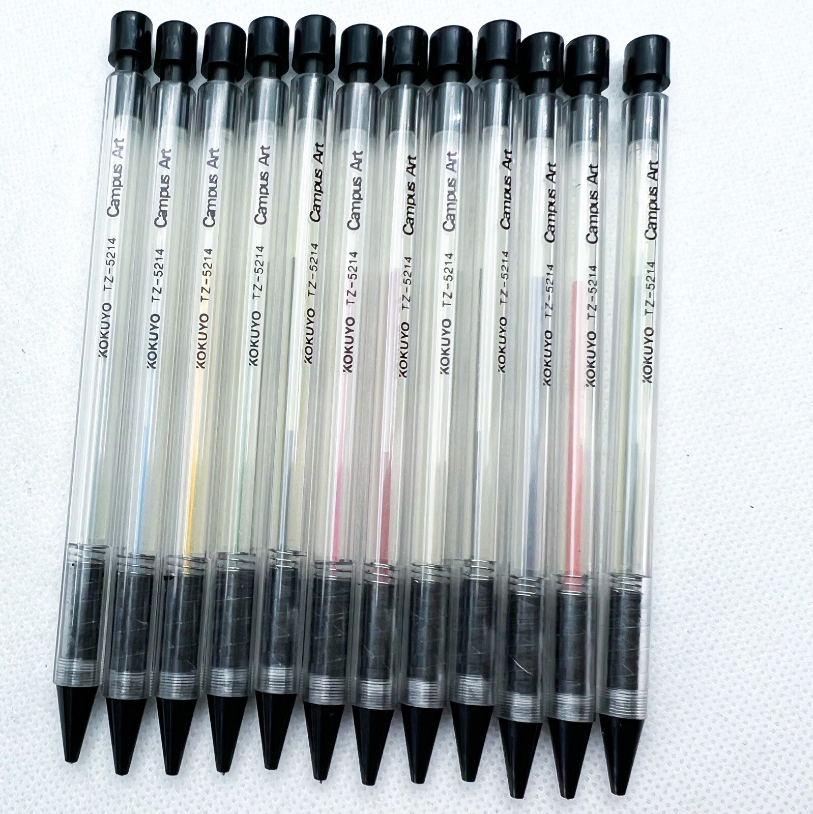 kokuyo Japan 0.5mm 12pcs Color mechanical pencil set with box Transparent Barrel