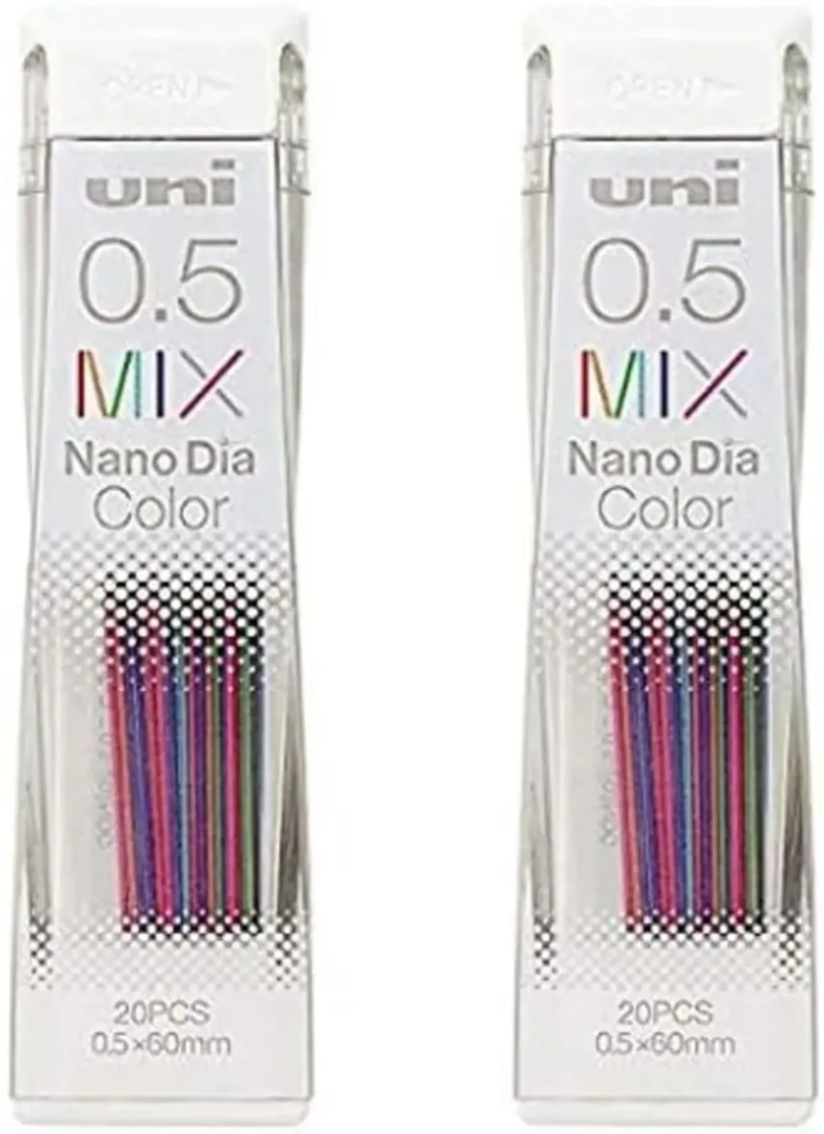 Mitsubishi Pencil Uni Nano Diamond Color Lead, 0.5mm Mix, Set of 2