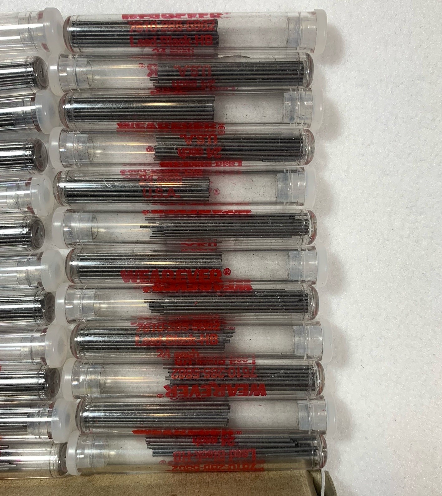 Vintage NOS Wearever Drafting Pencil Lead 24 Refills Black HB 0.46 7510-285-5862