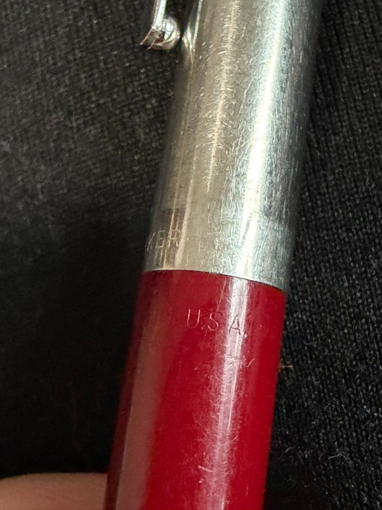 Vintage Parker Mechanical Pencil Red Maroon Barrel Stainless Steel Cap USA