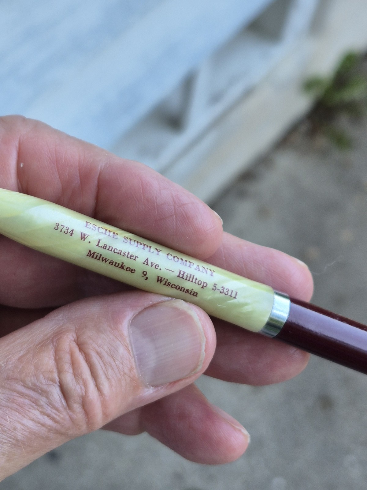 Three Osborne Mechanical Pencils, Milwaukee Advertising, Pearlescent w Maroon