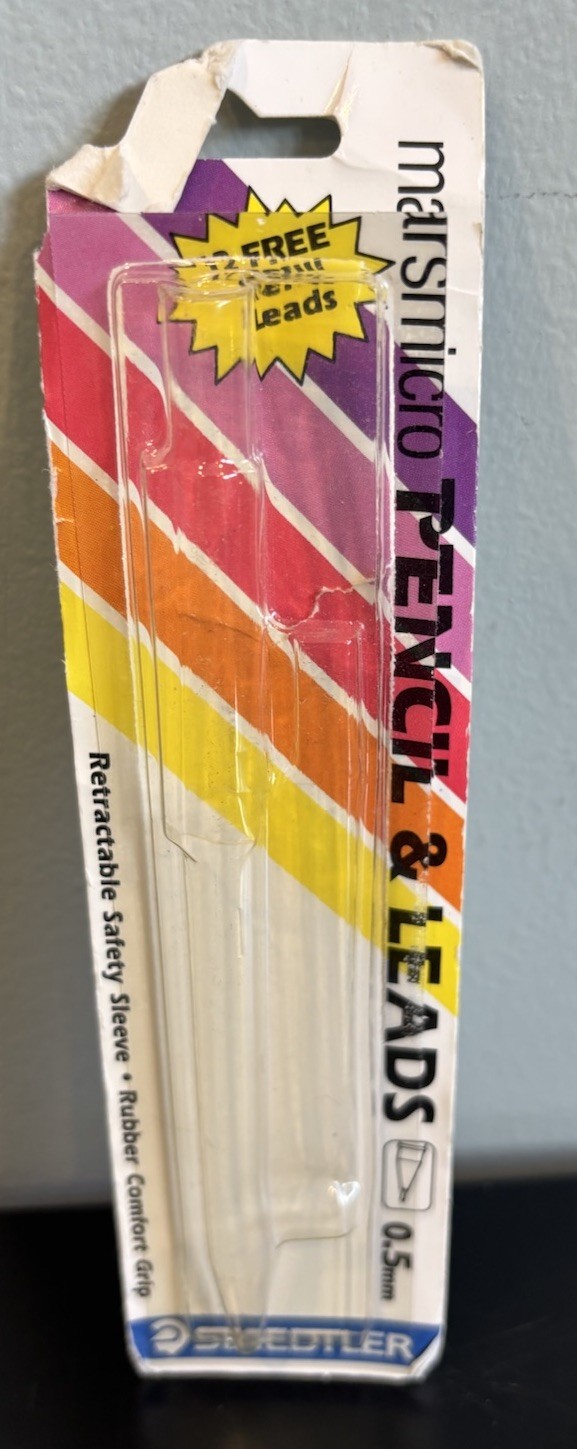 Staedtler Marsmicro 0.5 mm White Mechanical Pencil Comfort Grip NOS READ