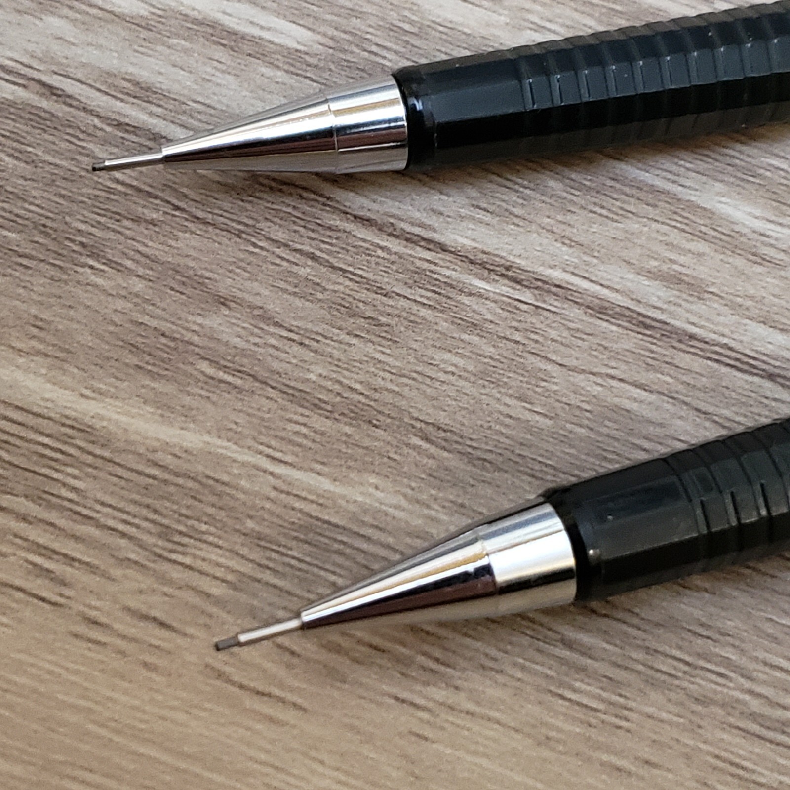 2 Vintage PENTEL P205 Mechanical Pencils Plastic & Chrome 0.5mm Japan