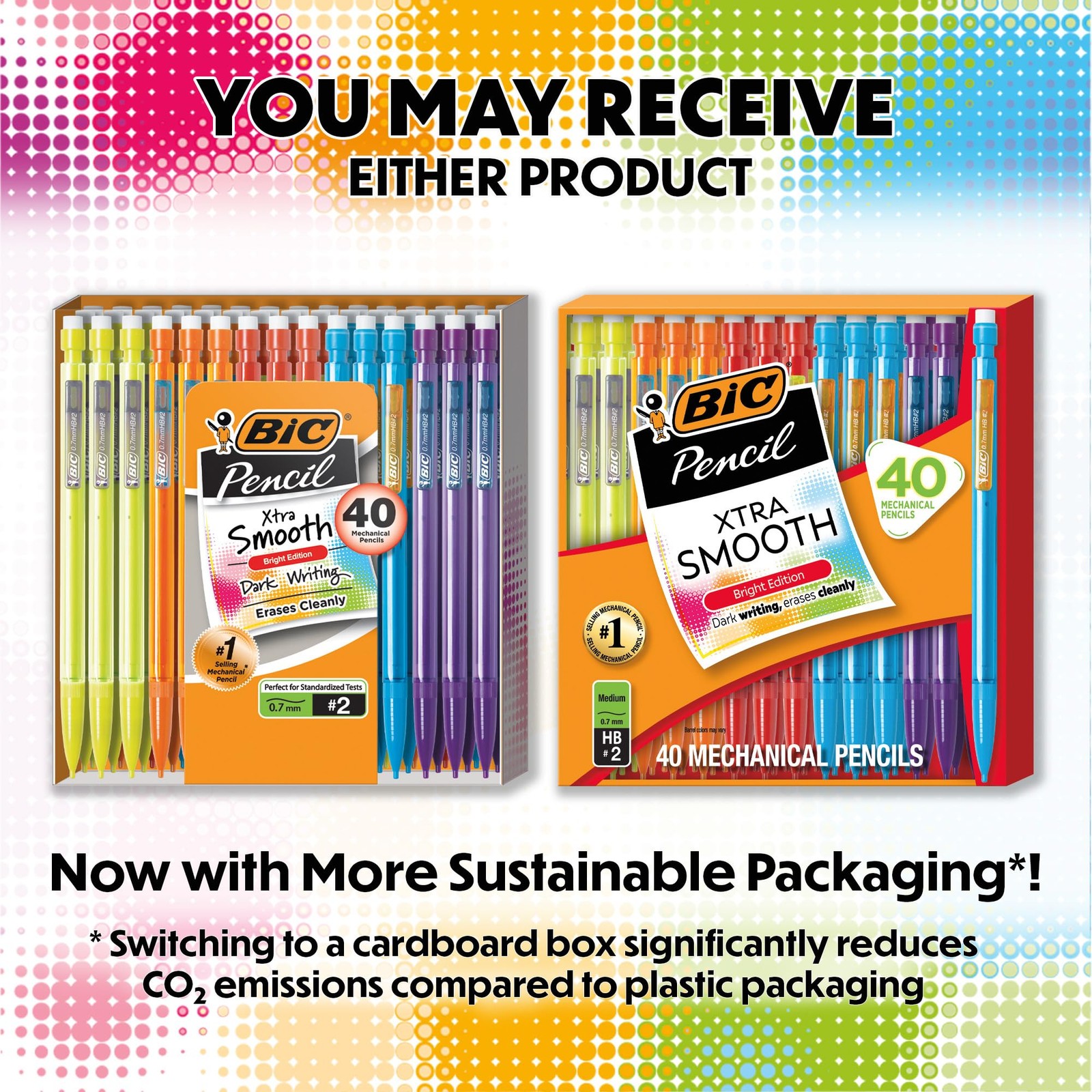 BIC Xtra Smooth Mechanical Pencils 0.7mm – 40 Count Pack – Multi-color