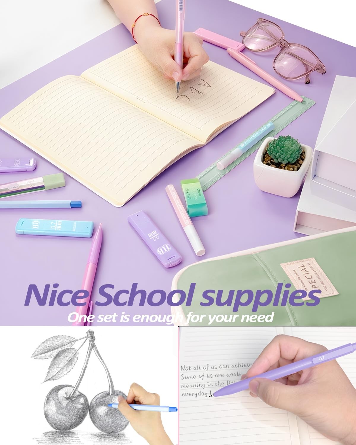 42PCS Mechanical Pencil Set with Cute Pencil Case 12X Pastel Mechanical Penci…
