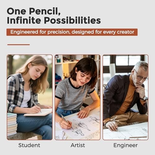 Art Mechanical Pencil Set 0.5 0.7 0.9 2mm Metal Drafting Sketching Drawing with