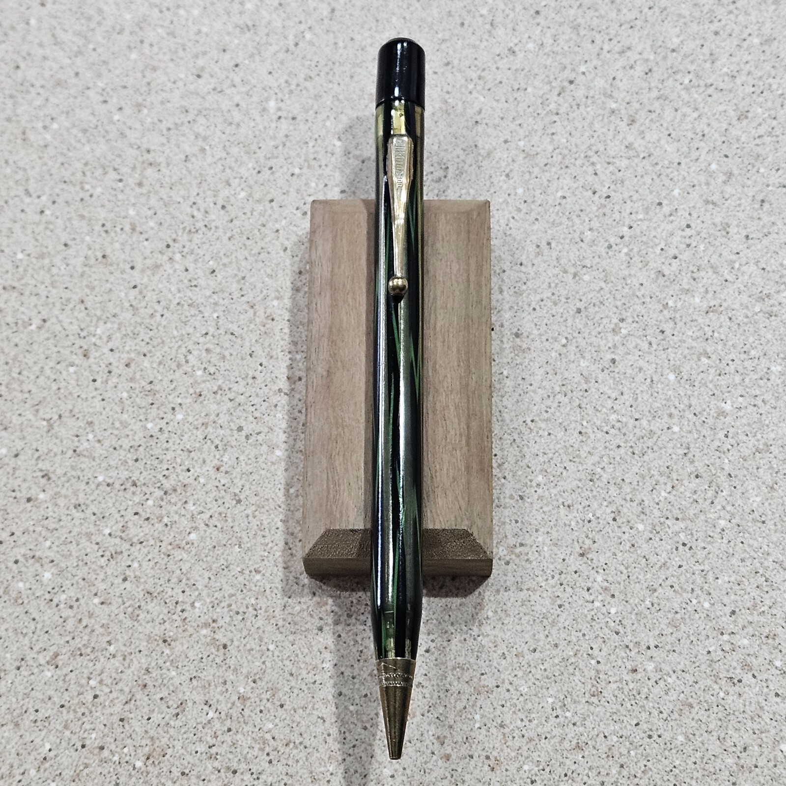 Wearever “Year Round” Green & Black Pattern Visible 5-3/4 Inch Mechanical Pencil