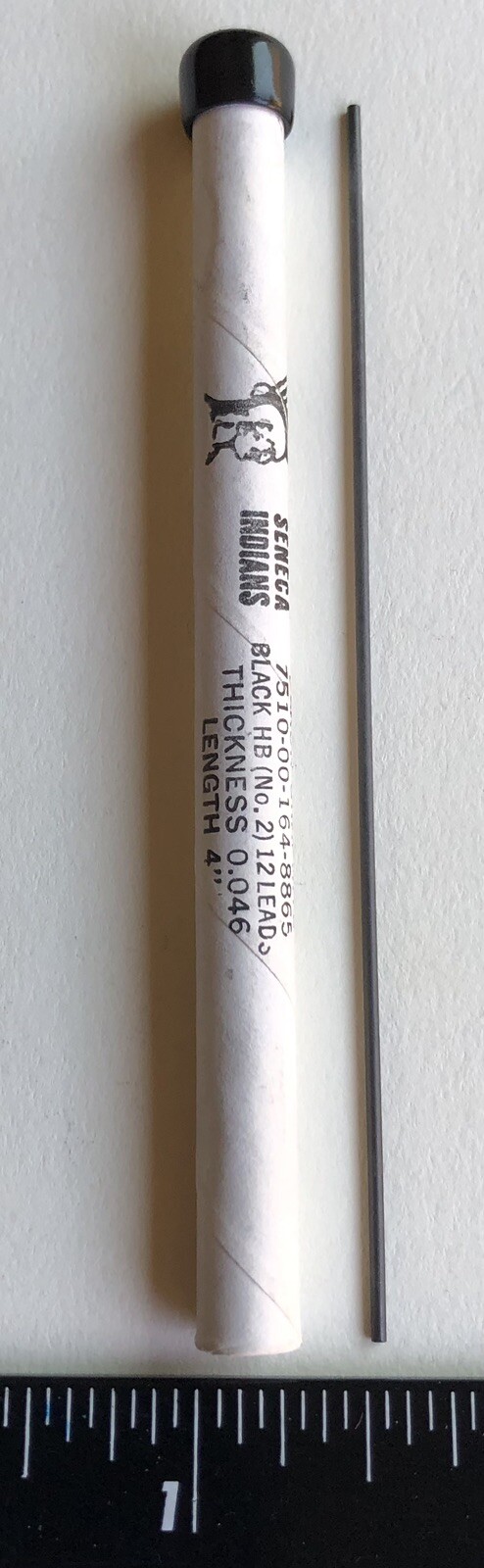 Vintage SENECA Mechanical Pencil Lead HB Black 1.18mm NOS 12pk Tube USA